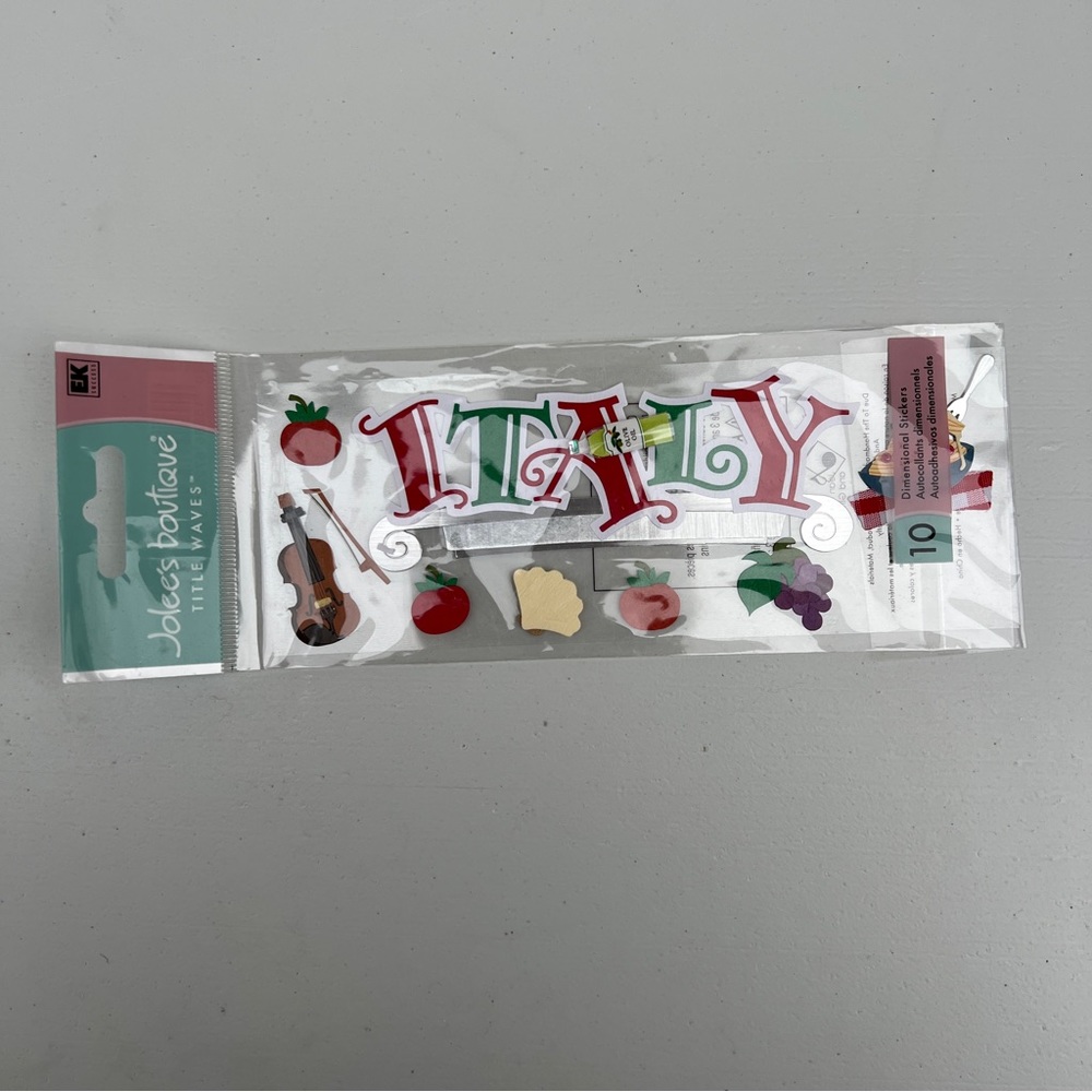 NWT Jolee's Boutique Italy Dimensional Title Waves Sticker Set